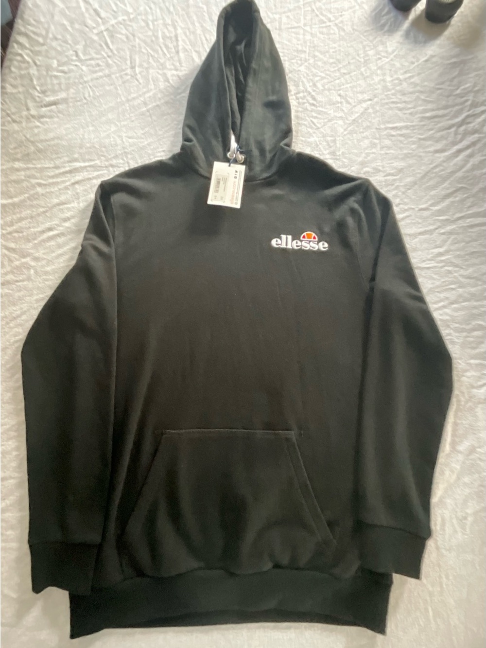 Ellesse Black Pullover Hoodie with Chest Logo